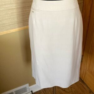 Calvin Klein Cream Pencil Skirt with Subtle Hardware